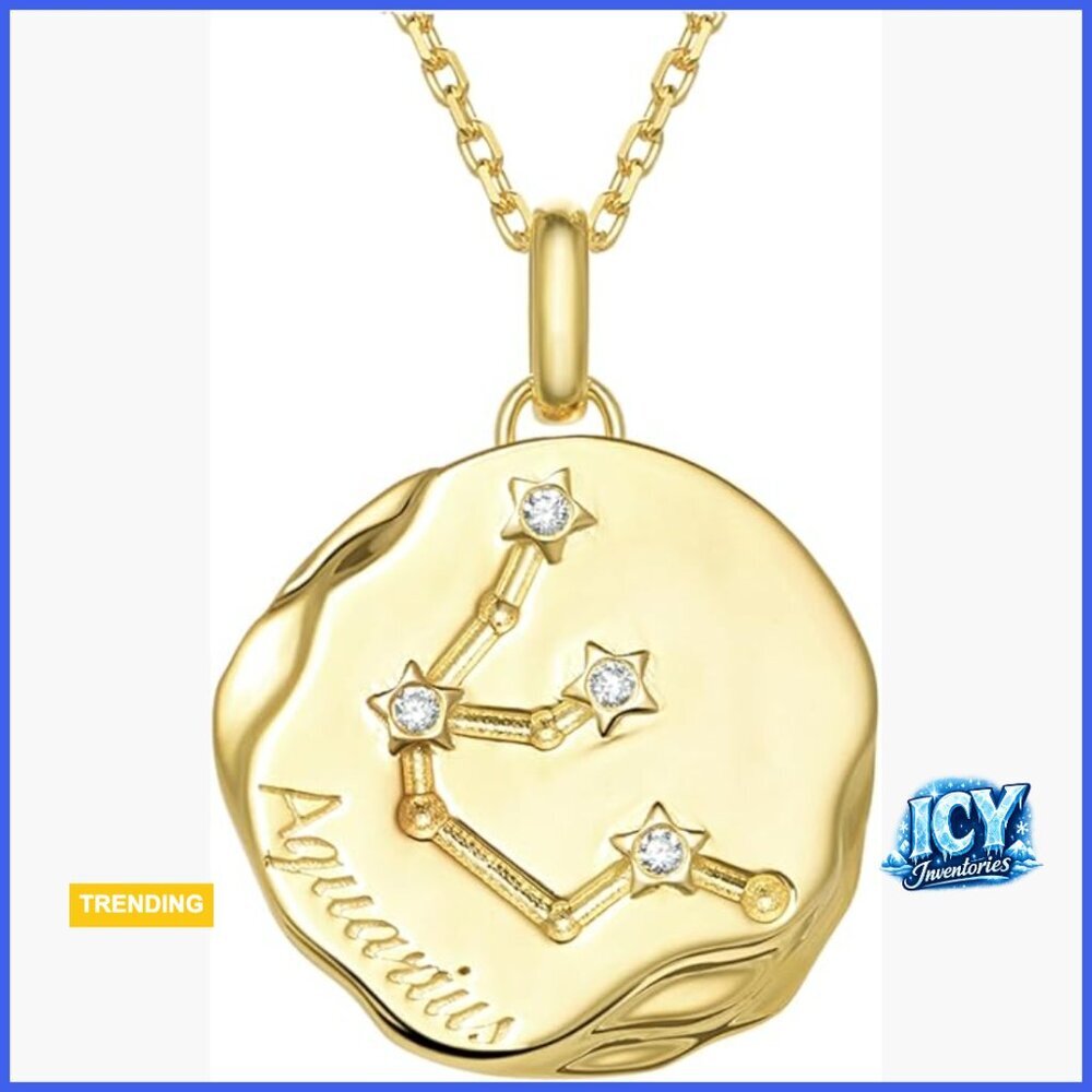 Sterling Silver Lab Grown Diamond Zodiac Constellation Pendant Necklace